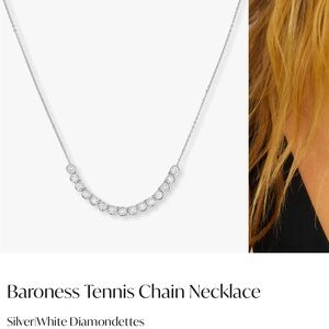 Melinda Maria Baroness Tennis Necklace in silver